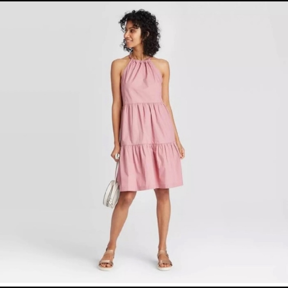 A new day old rose sleeveless tiered ruffle dress